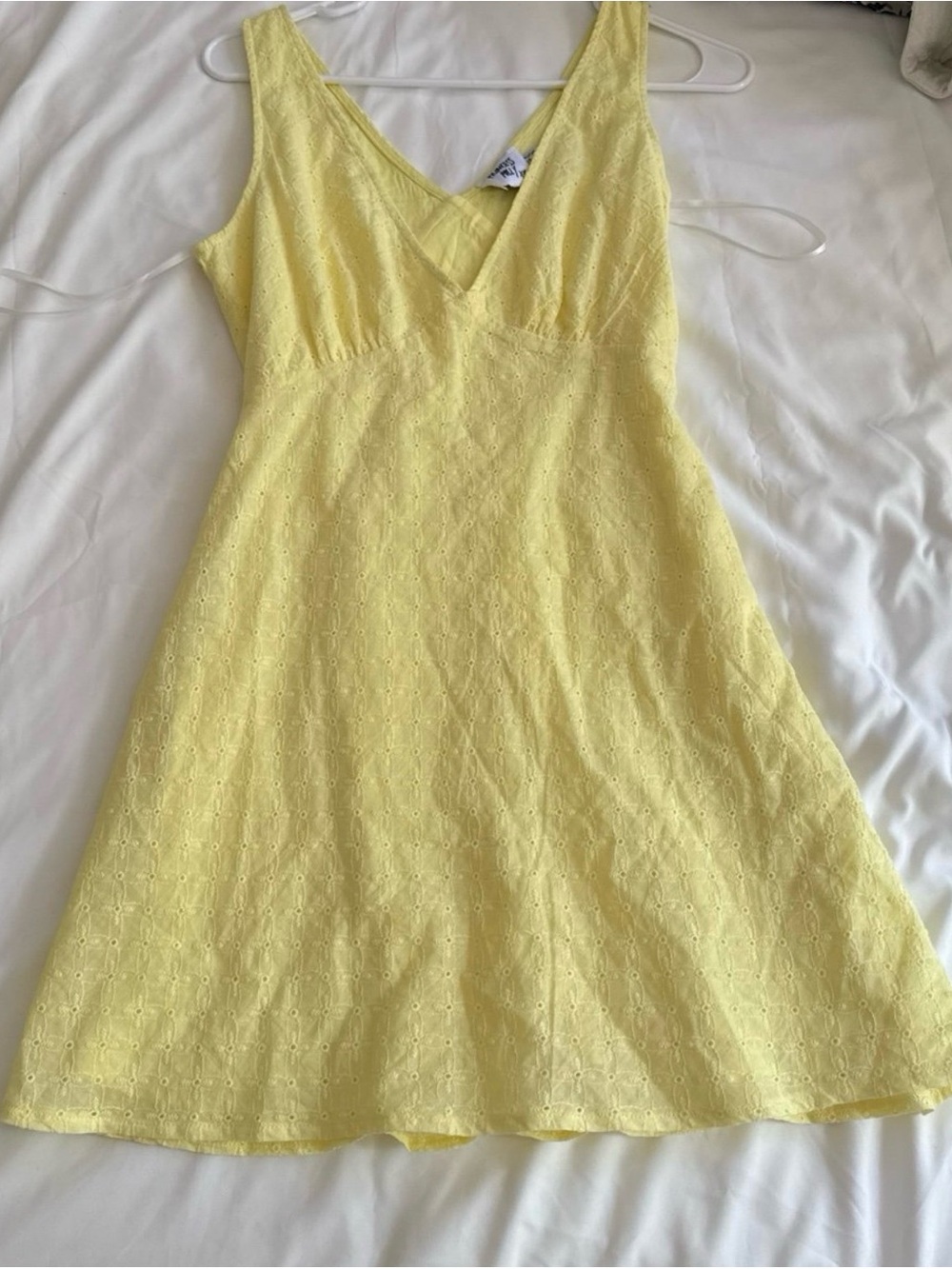 Princess Polly Yellow Eyelet V-Neck Sundress